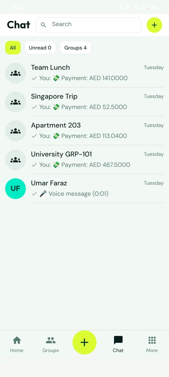 Screen ng Chat 1 sa 2 sa Fairexa app
